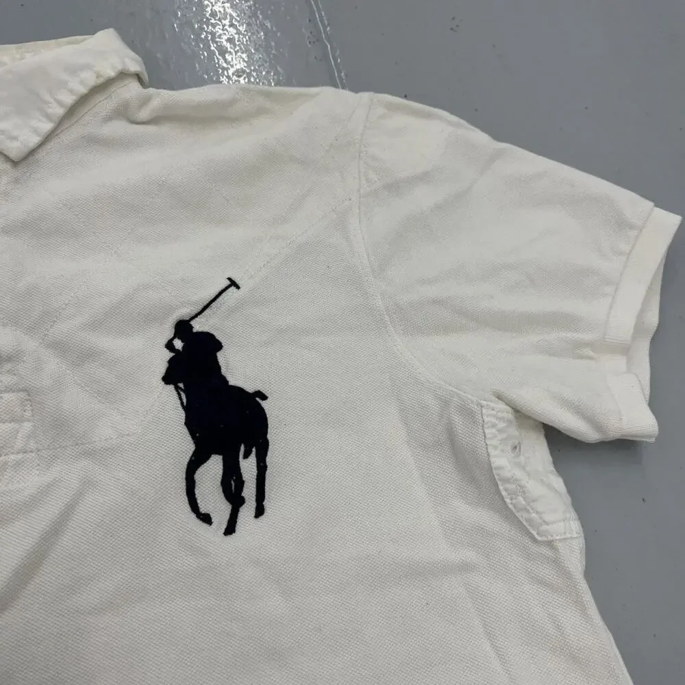 Vintage 90s Polo Ralph Lauren White Big Pony Polo